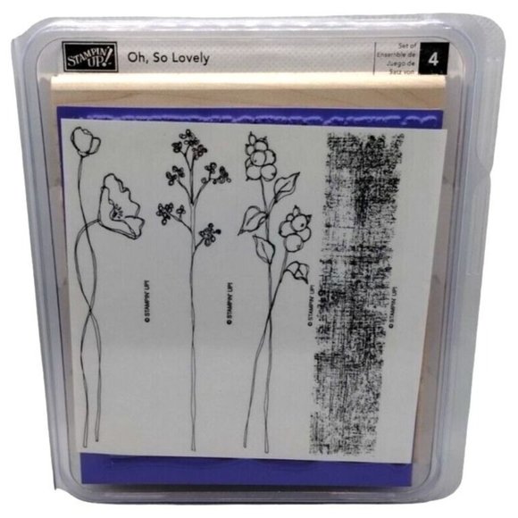 Stampin Up Oh So Lovely 4 Piece Rubber Stamp Kit Unmounted 2006 Floral Retired - Picture 1 of 4
